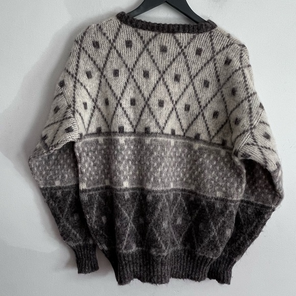 Vintage Alafoss Icewool Wool Grandpacore Crew Neck Sweater made In Iceland - Picture 3 of 6